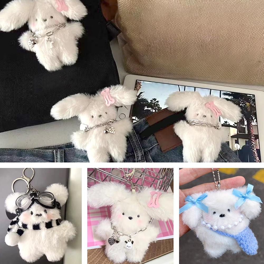 Plush Toys Doll Keychain Kawaii Pochacco Anime Pendant Cute Children Toy Gifts Keychains Keyring Plushie Birthday Girls