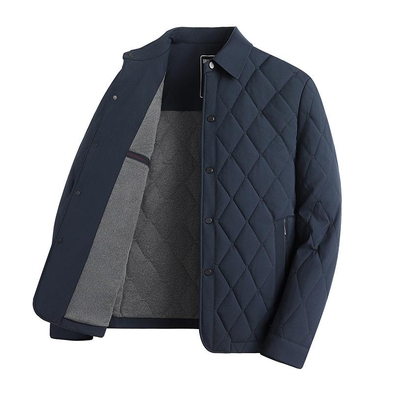 Cotton-padded Coat for Men, Medium-length Lapel Warm Casual Cotton-padded Coat for Middle-aged and Elderly Men, Dad's Autumn and Winter Clothing