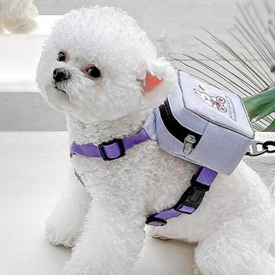 Pet Backpack Harness + Leash (L) (Purple Rabbit)