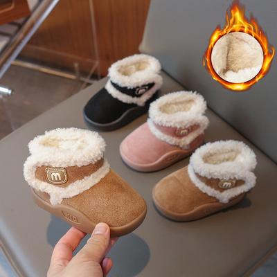 Neue Kleinkind-Schneestiefel Fleece verdickt Baby-Mädchen Baumwollschuhe rutschfeste weiche Sohle Jungen Kleinkindschuhe