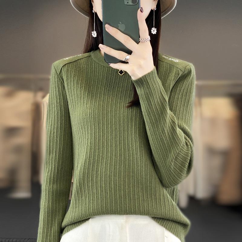 YYFS Women's Fashion Casual Solid Color Print Autumn Winter Long Sleeve O Neck Loose Sweaters