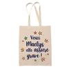 Tote Bag - PLANETEE - Maelys She's Awesome! - Natural Jute - Beige - Printed In France