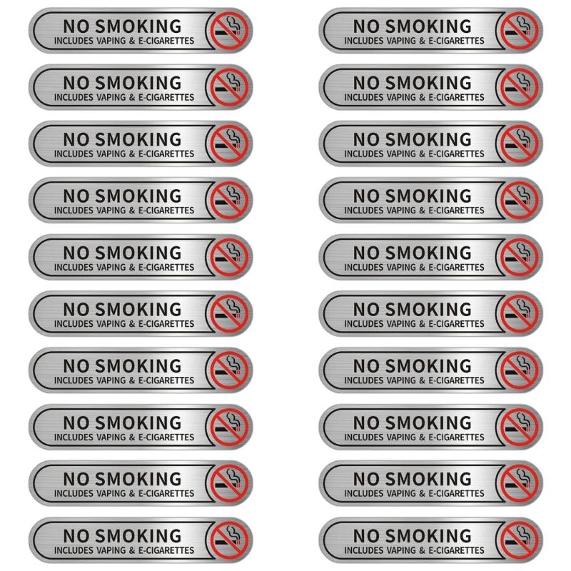 

20Pcs Car Warning Decals No Smokings Sign Warning Marker Label High Visibility PVC Stickers for Indoor Outdoor 1
