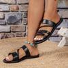 Women's Summer Plus Size Flat Heel Comfortable Slippers Solid Color Lightweight Daily Beach Shoes