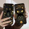 Flower Cat Black For Samsung A03 Core A 04 05 06 12 14 15 16 22 23 Galaxy A25 26 4G 34 35 52 53 56 71 73 90 5G soft phone case