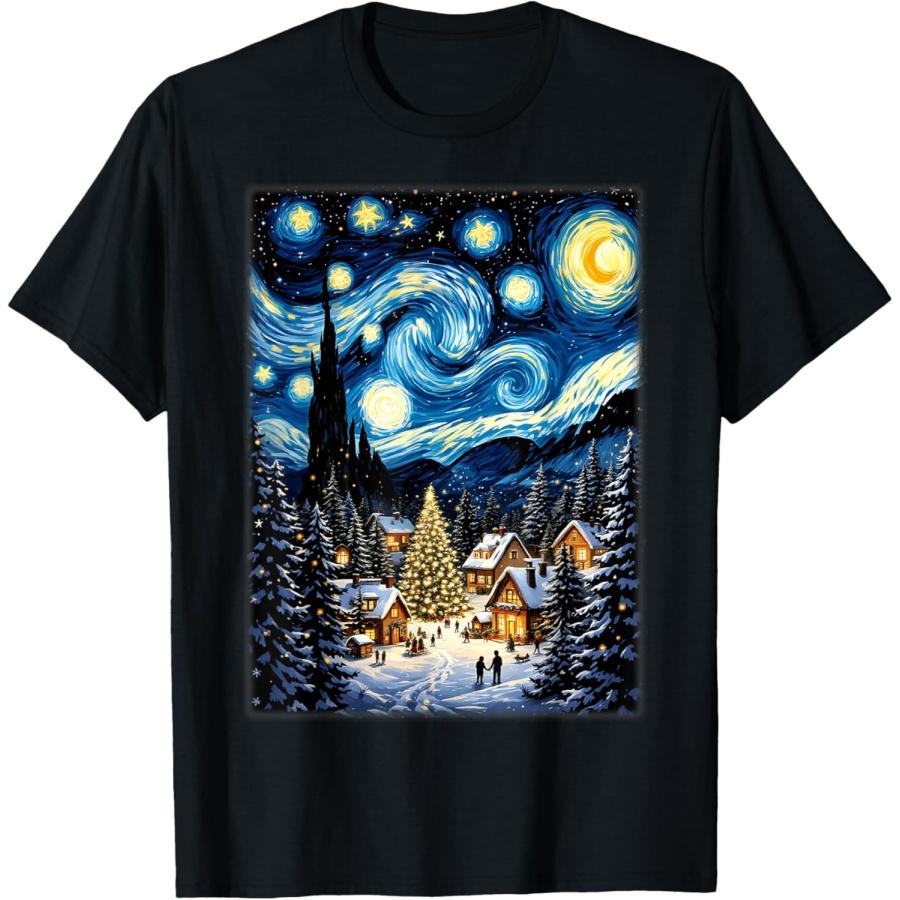 

Рождественская елка Звездная ночь Ван Гог Зимняя сказка Футболка XXXXXL чёрный