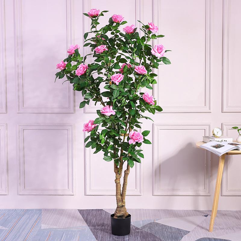 Artificial Potted Rose Peony Flower - Indoor Decorative Bonsai Plant