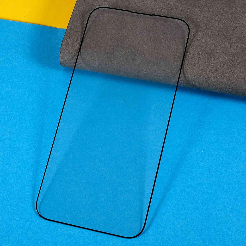 For iPhone 16 Pro Max Tempered Glass Film Full Coverage Silk Print Full Glue Screen Protector