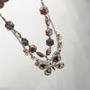 Diamond butterfly flower double pendant necklace retro light luxury temperament collarbone chain fashion versatile niche jewelry women