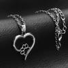 European & American Jewelry: Pet Paw Heart Pendant Necklace
