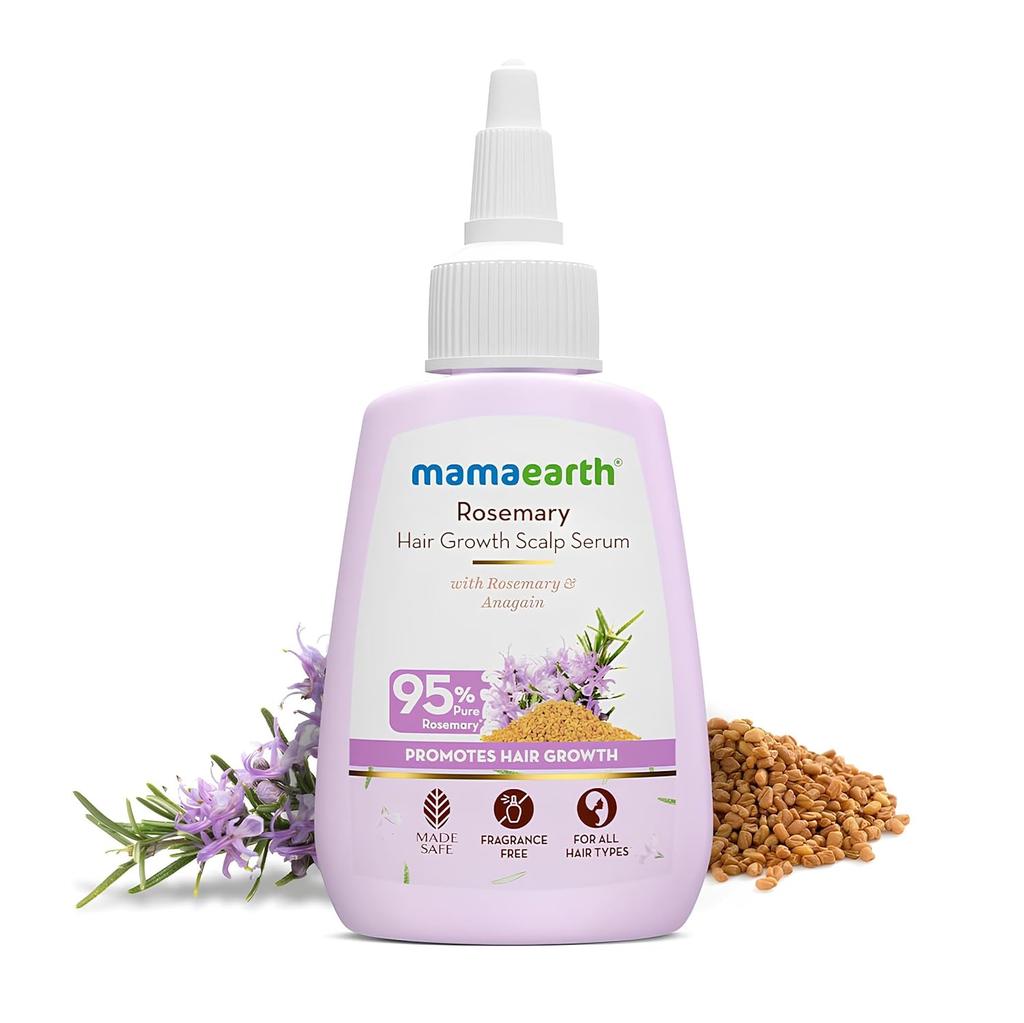 Mamaearth Rosemary Hair Scalp Serum 50ml | Controls Hair Fall & Increases Hair Density for Thicker Hair