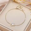 Yupsk Classic Simple Round Cubic Zirconia Charm Adjustable Bracelet Shiny Crystal Engagement Wedding Jewelry
