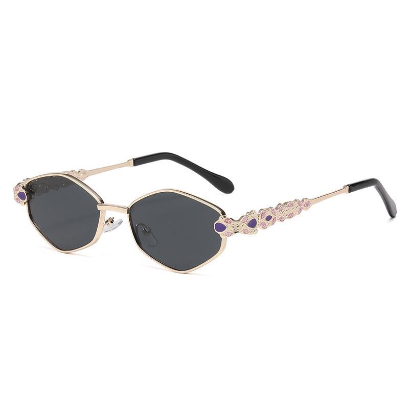 Polygon Metal Sunglasses For Men And Women Uv400 Sun Protection Fashion Outdoor Travel