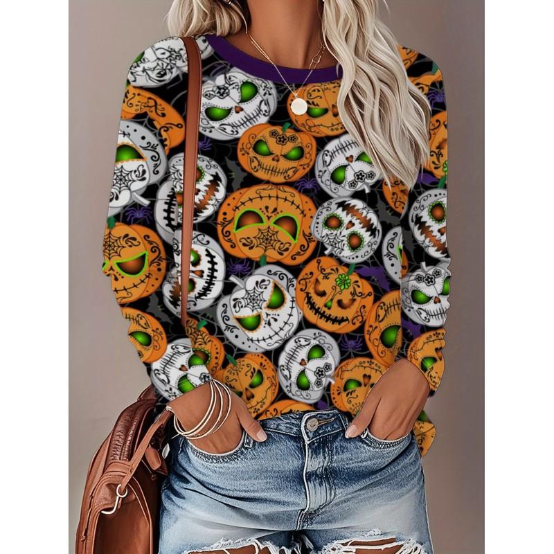 Womens Long Sleeve Crew Neck T-Shirt With 3D Flamingo Print Soft Milk Silk Fabric Loose Fit Casual 2025