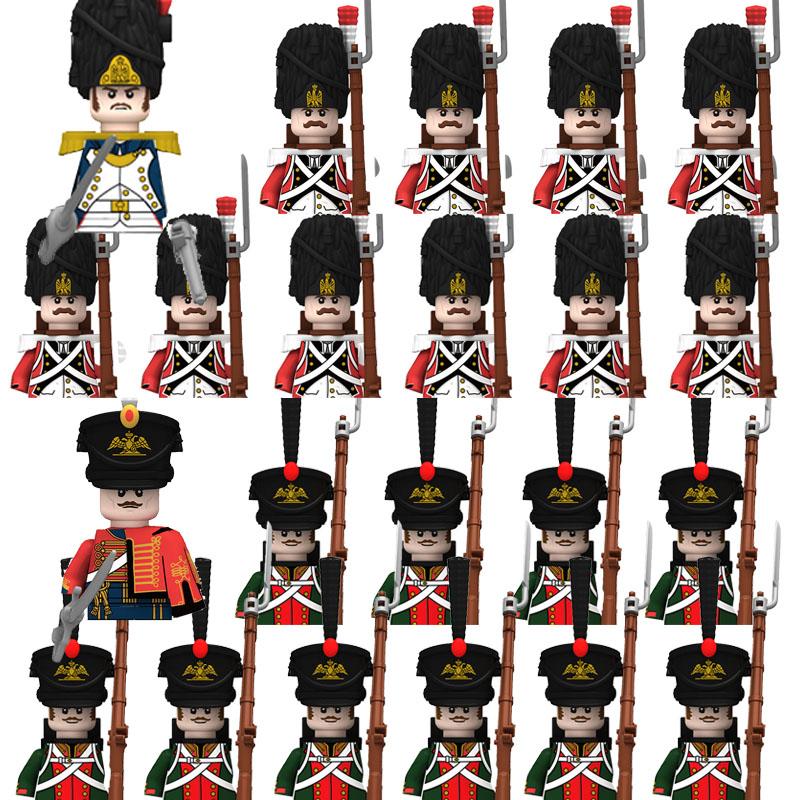 Medieval Castle Knight Soldier Building Blocks Napoleon Figures British French Infantry Cavalry General DIY Toy Gift S001