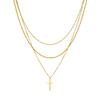 Stainless Steel Multi Layer Cross Pendant Necklace For Women Girl Fashion New Trendy Jewelry Accessory Gift Party Glamorous