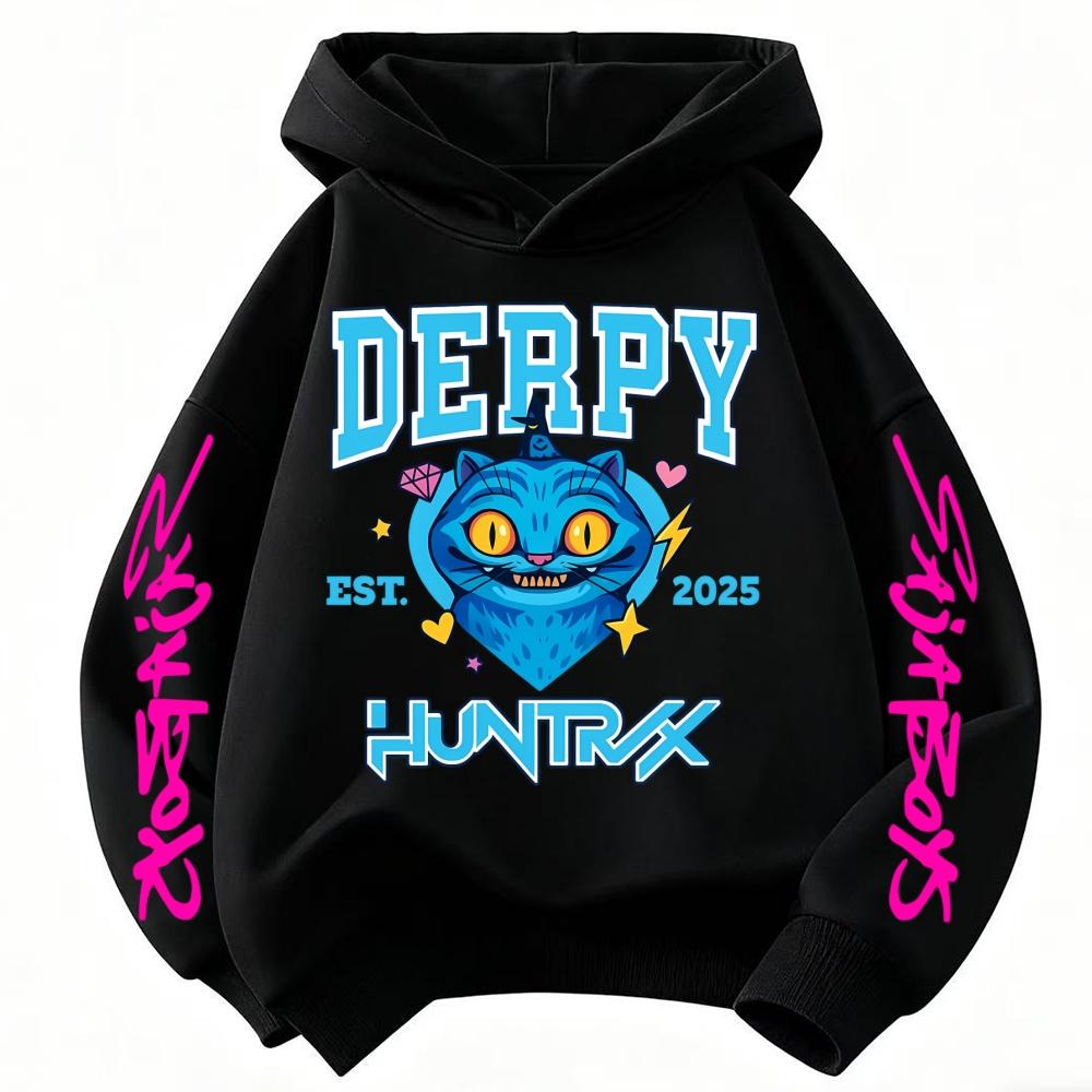 KPop Loveci Démonů Huntrix Mikina derpy tygr roztomilé potisky Dětské Oblečení Podzim/Zima Mikina Dětské Vrchní díly