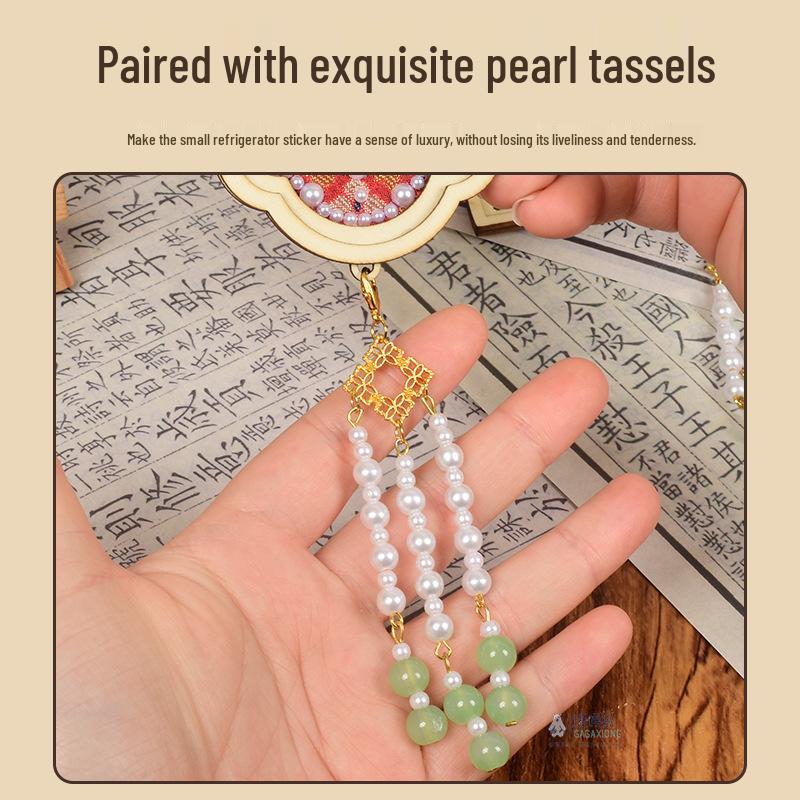 DIY Mother's Day Brocade Magnet Kit - Chinese Style Craft for Team Building