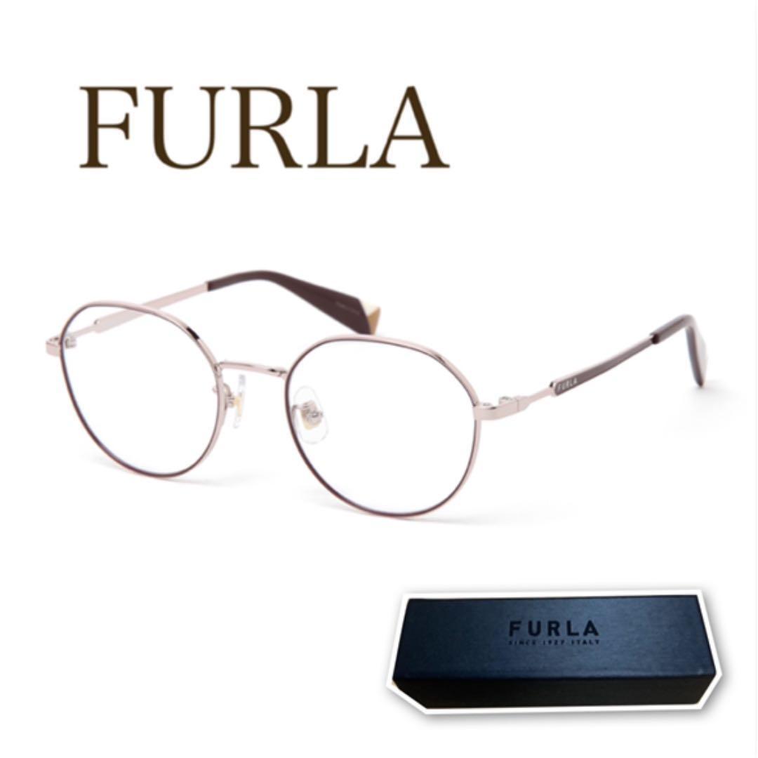 Used FURLA Glasses VFU422J Shiny Light Pink Glasses Furla