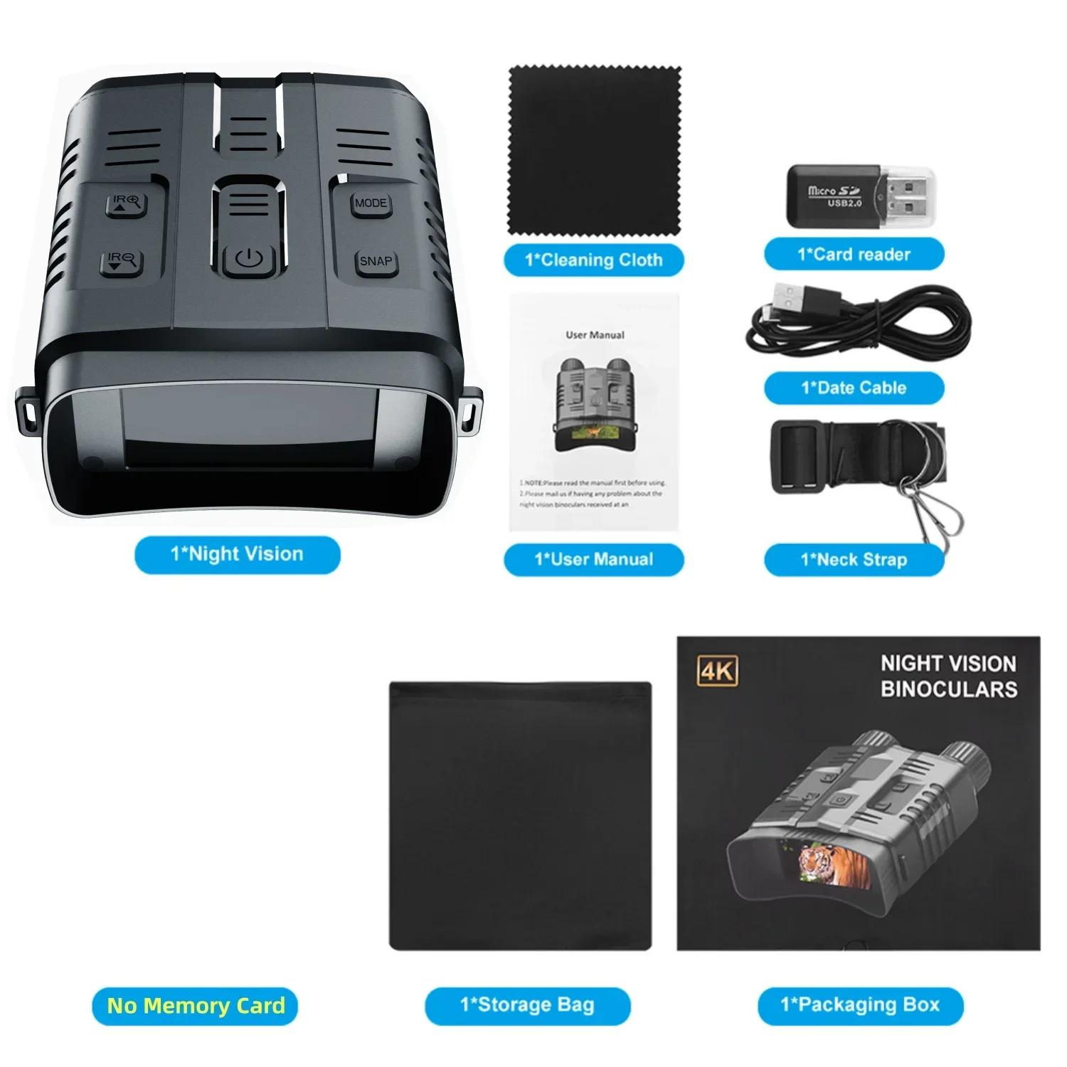 

4K Night Vision Binoculars 10X Digital Zoom IR Infrared WiFi Telescope Video Record for Hunting Camping Full Dark Vision Device