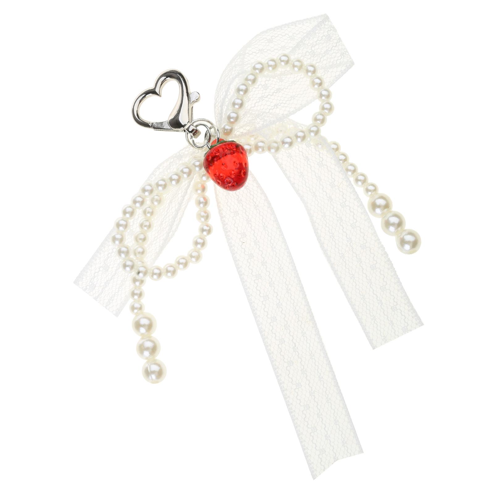 

Прекрасный клубничный бантик, брелок для телефона, подвеска со звездочками, прочное украшение для сумочки, материалы для рукоделия для девочек