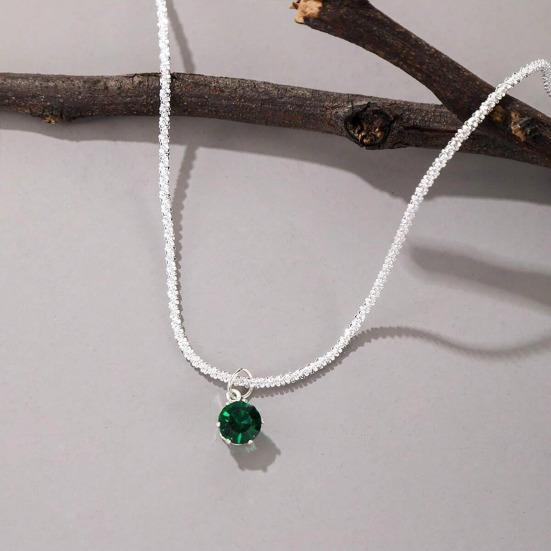 Cubic Zirconia Necklace Women Faux Necklace Dainty Sparkling Diamond Pendant Short Necklace Clavicle Chain Jewelry Gift