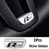 VW Valve Stems Caps 3D Metal Car Steering Wheel Emblem Stickers Decorative Cover For Volkswagen VW RLine R GTI Golf Amarok T5 Phaet EQ1