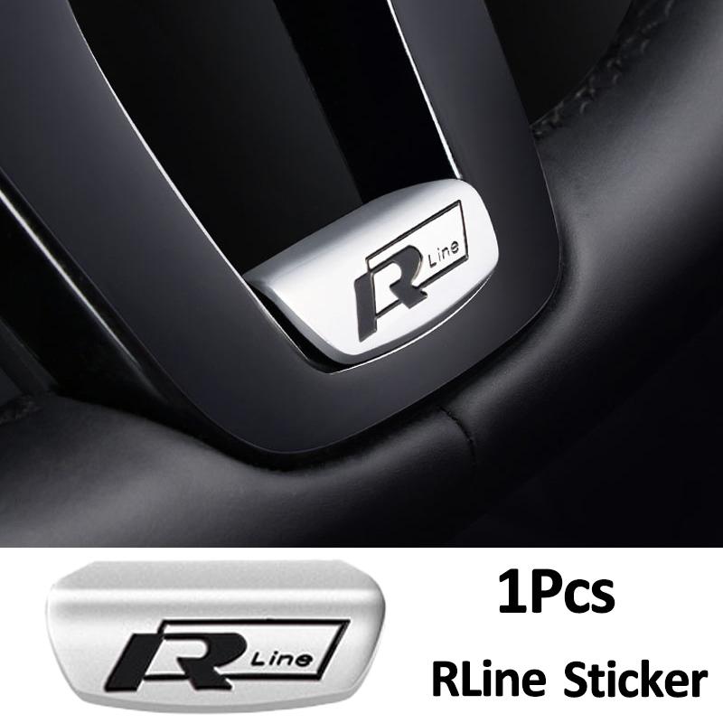 

2026 New For VOLKSWAGEN VW 3D Metal Car Steering Wheel Emblem Stickers Decorative Cover For Volkswagen VW RLine R GTI Golf Amaro