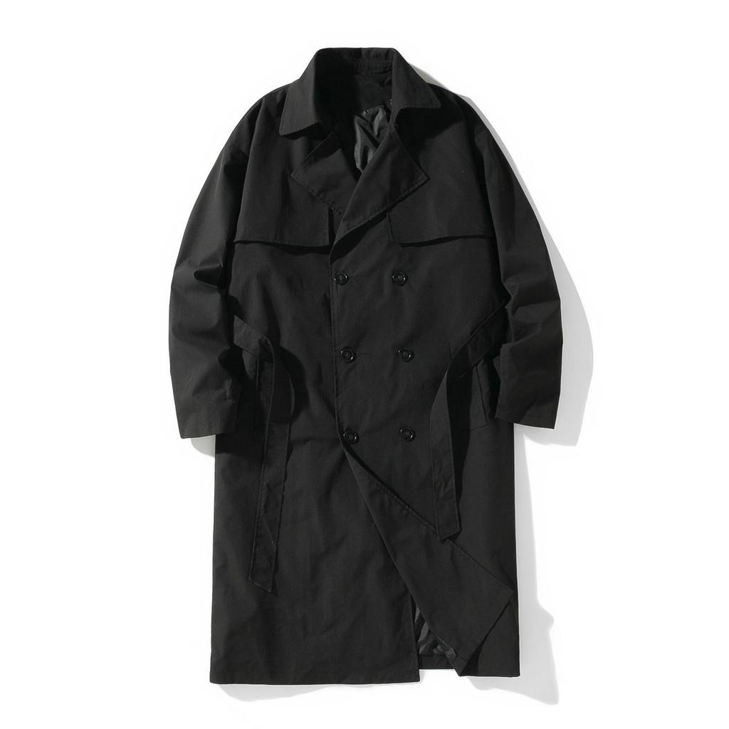 Abrigo de Pana Grueso Holgado para Hombre Talla Grande Otoño e Invierno Abrigo Largo Medio y Largo para Hombre Abrigo de Rodilla Doble Botonadura para Hombre