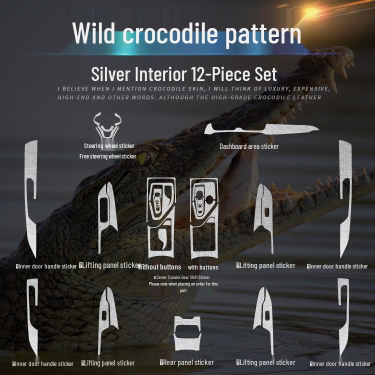 Crocodile Grain Film for Lynk & Co 01-06 Interior Gear Shift Decoration