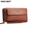 Portafogli da uomo con tasca portamonete con cerniera Doppia cerniera Portafoglio maschile lungo Portamonete grande da uomo pochette portamonete nero Business