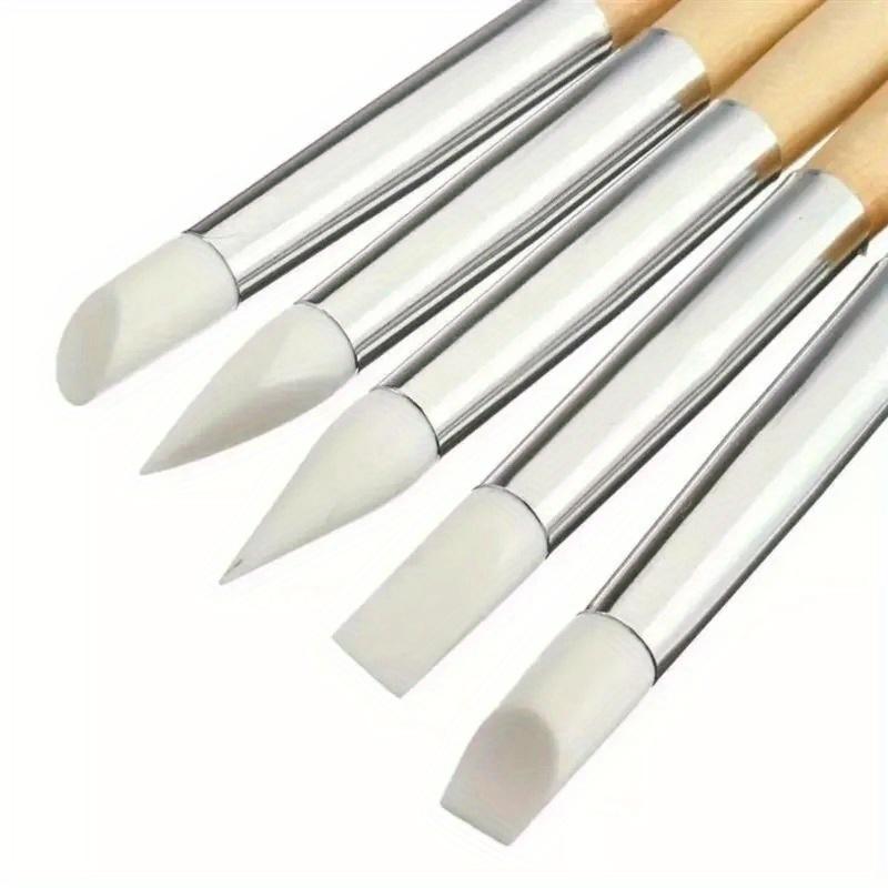 5Pcs High Quality Watch Dial Cleaning Pen Nail Art Silicone Pen Carving Emboss Manicure Brushes Dust Cleaner Repair Tools