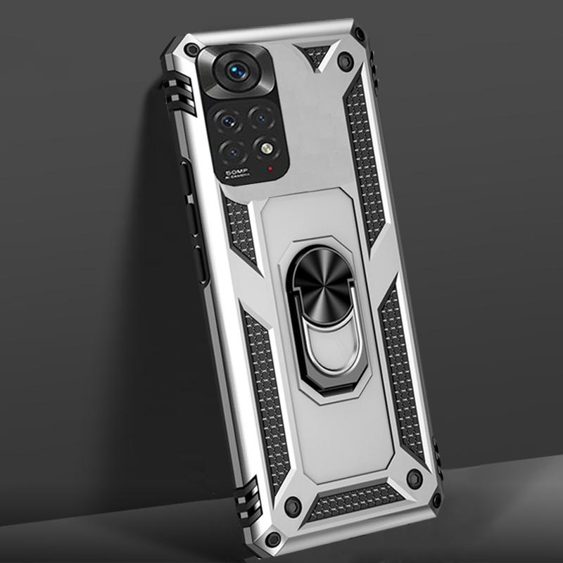 Luxury Battle Armor Holder Phone Case For iPhone 13 12 11 Pro Max X XR XS Max 8 7 6S 6 Plus Shockproof Finger Ring Stand Cover Shell Fundas Coque