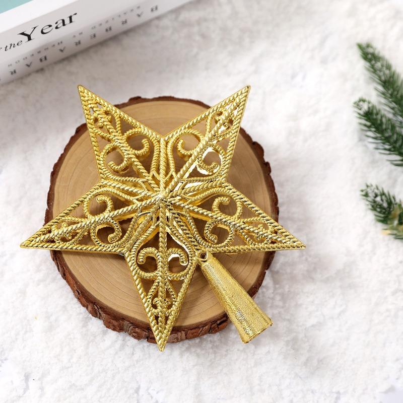 Christmas Tree Topper Star Decor Plastic Ornament Treetop Decoration Shatterproof Office Hotel Party