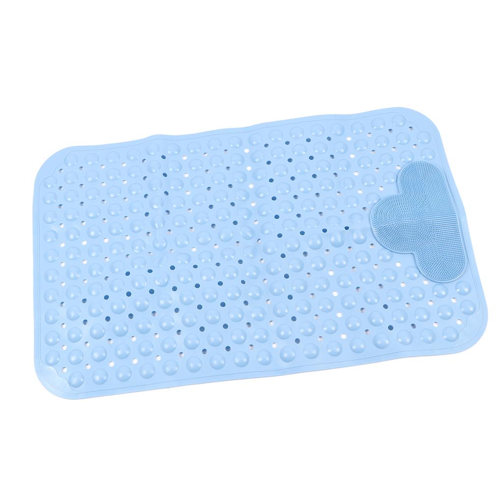 Bath Mat Non Slip Bathtub Mat PVC Thickened Shower Mat with Strong Suction Cup for Bathroom Floor Blue
