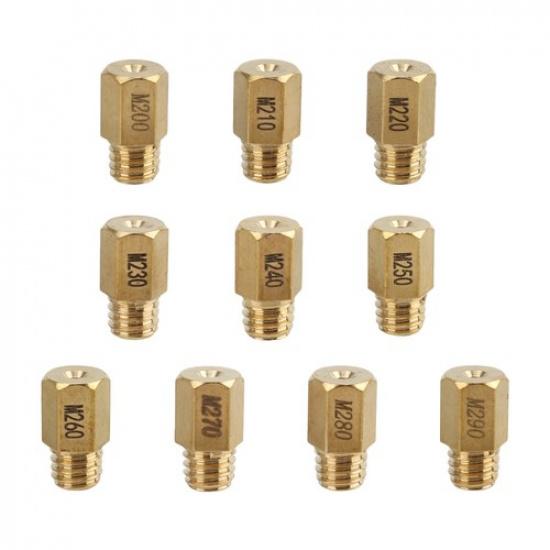 10pcs Hex Type Main Jets Jet for MIKUNI VM TM TMX Carburetor 200 210 220 230 240