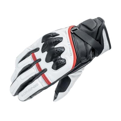 Motorradhandschuhe Leder Schützen Warme Handschuhe HG Weiß Schwarz L GK-854