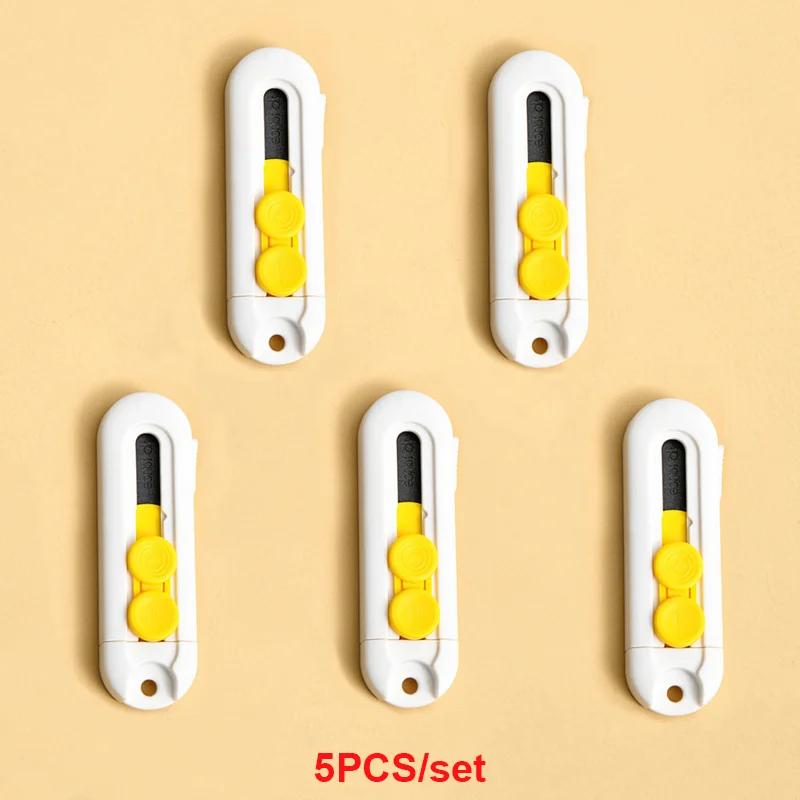 Magnetic Mini Box Cutter Portable Paper Cutter Cute Folding Knife Pocket Knife Replaceable Blade for Opening Envelope Carton