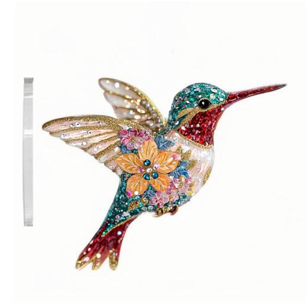 

2D Акриловая Красочная Колибри Подвесное Украшение Новогоднее Украшение на Елку Колокольчик Ветра Ловец Солнца Украшение для Дома Окна Автомобиля