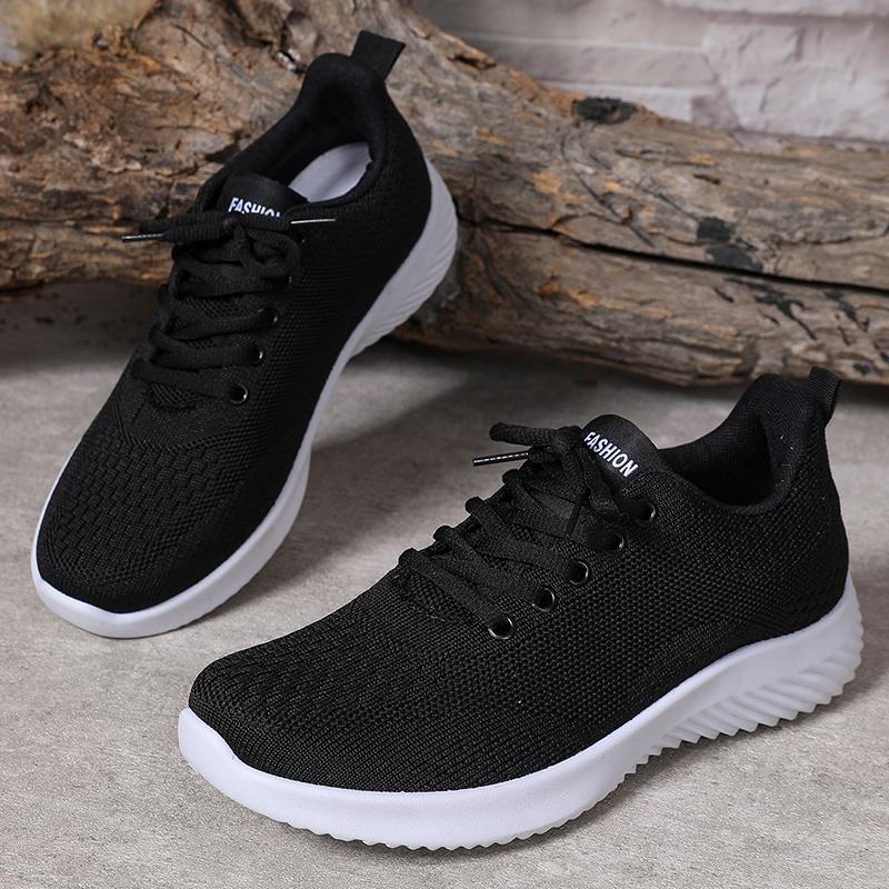 Breathable Mesh Lace Up Flat Shoes Women  Autumn Soft Sole Platform Sneakers Woman Comfortable Non Slip Sports Shoes Female