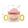 Japanese Hand Painted Couple Funny Clown Cup Underglaze Colored Double Ears Anti Scalding High Value Large Capacity Office Tea Cup