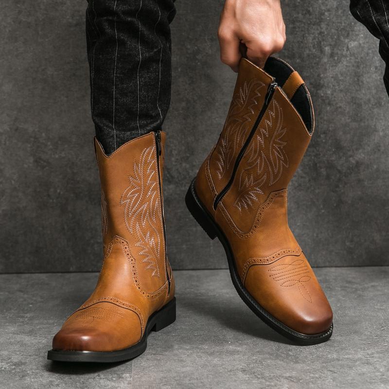 Fashion Leather Ankle Boots For Man Genuine Leather Big Size High Quality Designer Formal Boots Casual Boots Fashion Business