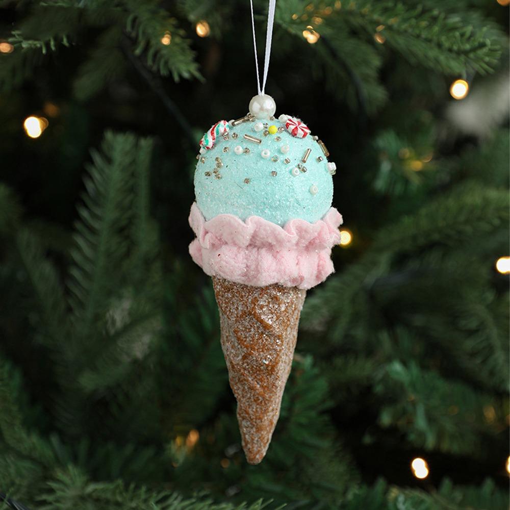 Cute Christmas Ice Cream Pendant Pink DIY Snowman Pony Ornaments Elegant Foam Christmas Tree Hanging Decoration