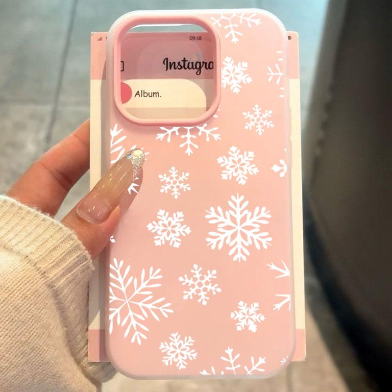 Simple White Snowflake Winter Phone Case For Xiaomi Redmi 14C 13C Note 14 13 12 11 10 Pro Plus 5G 2 in 1 Matte Clear Back Cover