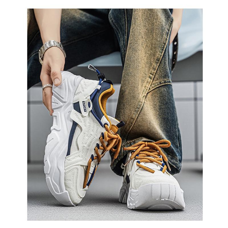 Womens Summer Breathable Casual Thick Sole White Dad Sneakers