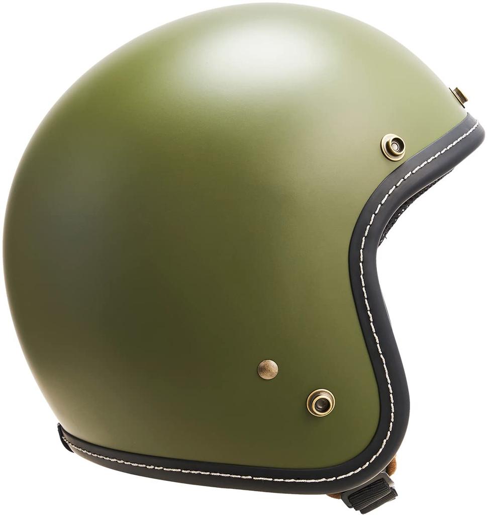 Marushin MCJ5 Jet Motorcycle Helmet, Road Fork, Open Jet, Matte Olive, Size L (59-60cm), 3006548