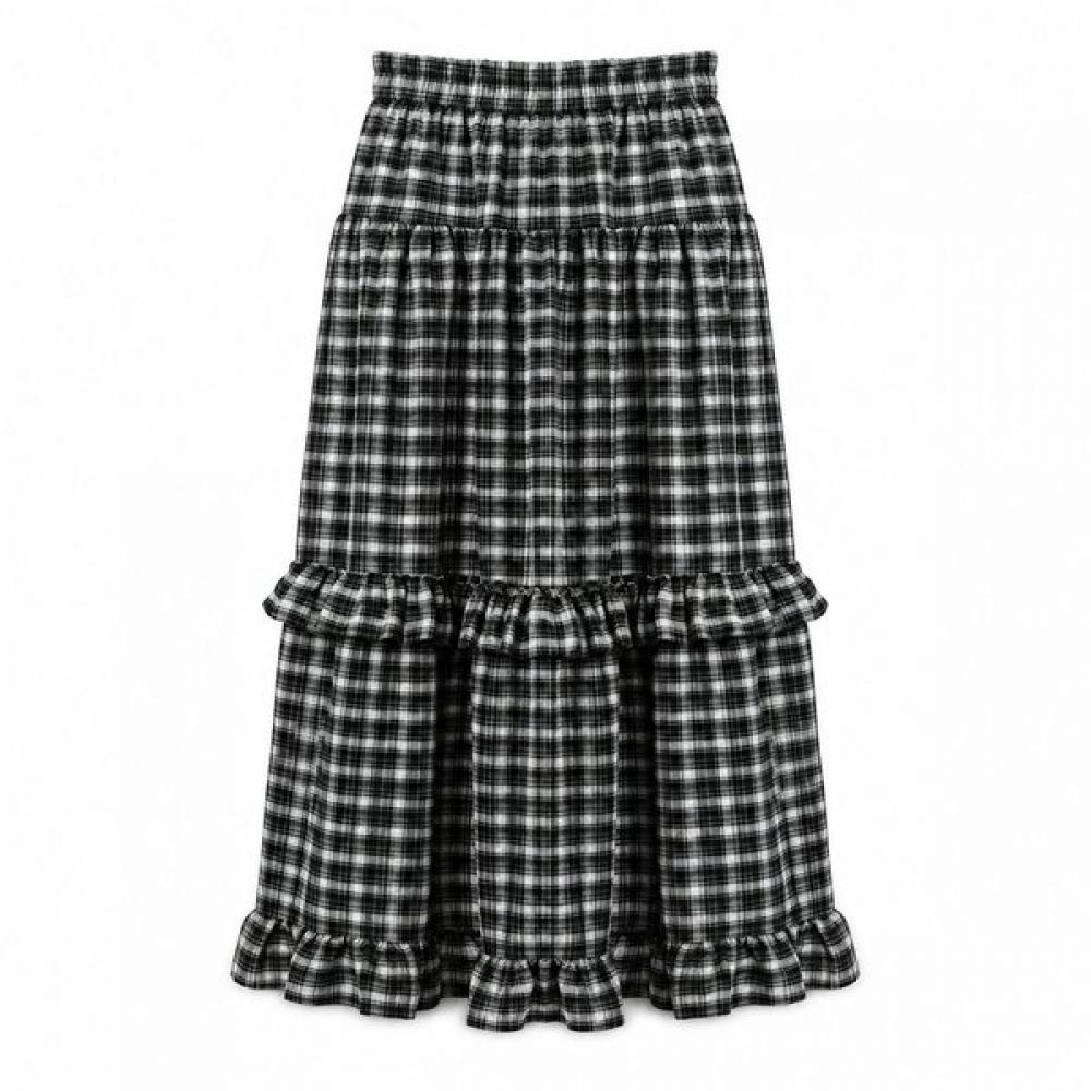 Ggpx New York 2 Tier Check Frill Skirt Gq9sk009f