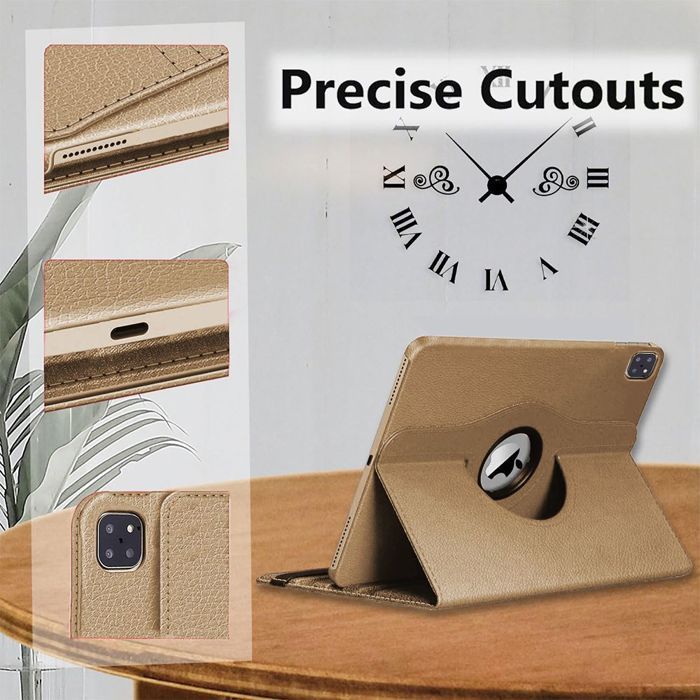 Coque de Protection - BOOLING - pour iPad Pro 11" - Rotatif 360° - Multi-Angle - Doré