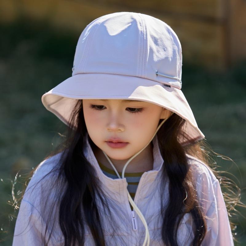 Summer Ice Silk Children'S Sunshade Basin Hat Sunscreen Bucket Hat Outdoor Boys And Girls Mountaineering Hat Thin Sun Hat