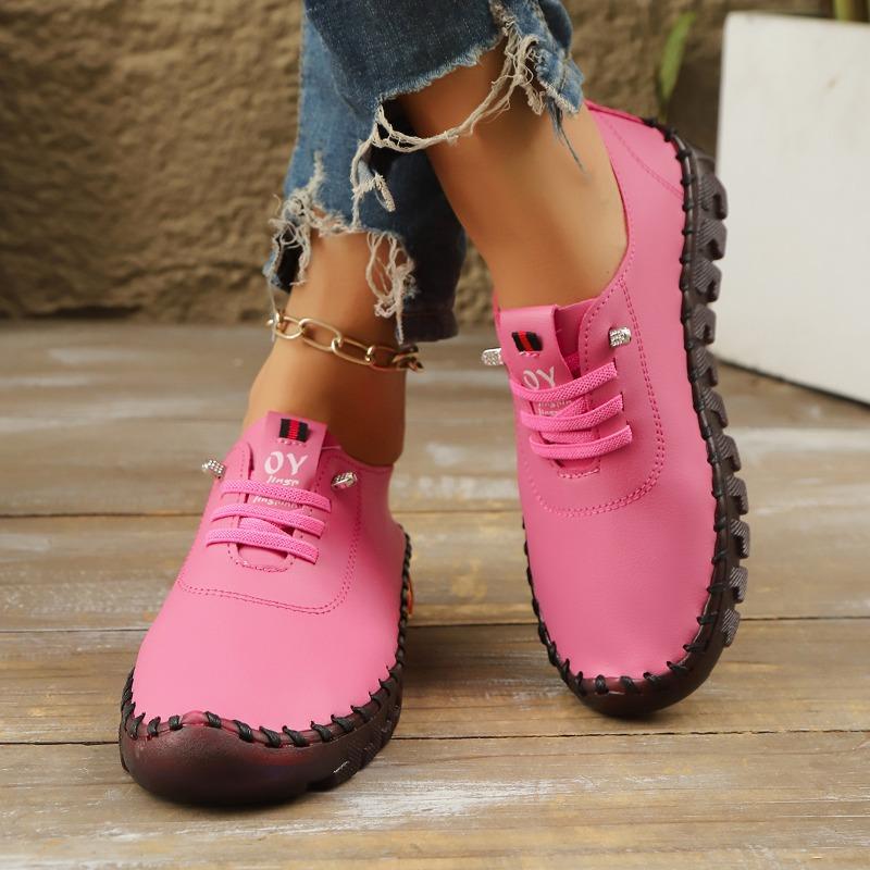 Autumn new casual single shoes women's beef tendon soft sole hand-stitched middle-aged and elderly mother shoes women's shoes spot wholesale